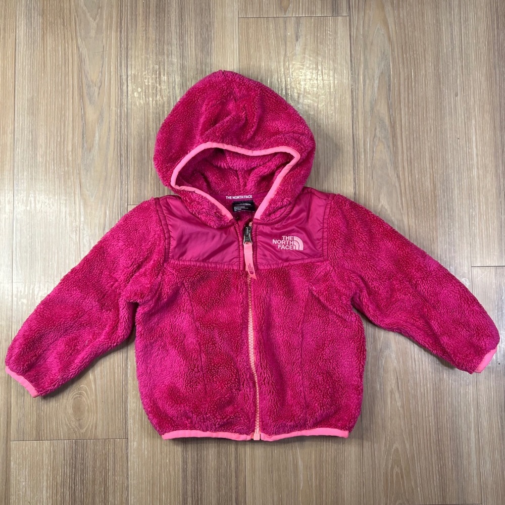 The North Face Infant Oso Hooded Fleece Jacket Full Zip Pink 12-18M